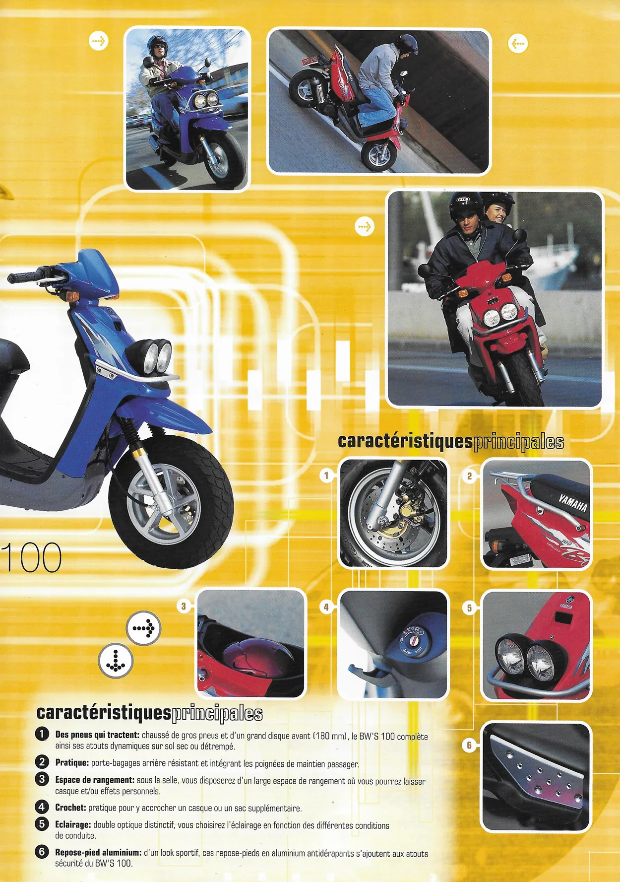 Brochure Yamaha Bws 100 2001 Caracteristiques Techniques 1